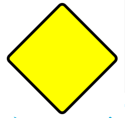blank yellow diamond road sign